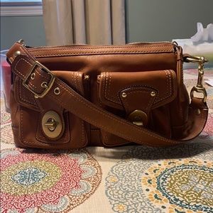 Coach legacy tan leather hand bag